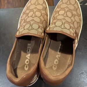 Coach Brown and Tan Flats